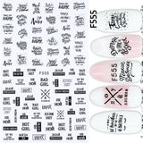 1pcs Black White 3D Nail Art Stickers Sliders Flowers Mandala Leaf Geometry Adhesive Nail Decals Foil Design Manicure TRF564-573