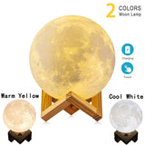 ZK20 LED Night Light 3D Print Moon Lamp Rechargeable Color Change 3D Light Touch Moon Lamp Children's Lights Night Lamp for Home
