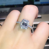 2017 Hot sale New Design Luxury Big Oval CZ Ring Golden Color Wedding ring Fine Jewelry for Women Free Shipping Jewelry