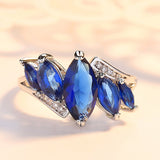 Female Crystal Zircon Stone Ring for Woman Purple Green Water Blue Ring Wedding Band Jewelry Promise Engagement Rings Jewelry