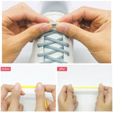 Elastic No Tie Shoelaces Semicircle Shoe Laces For Kids and Adult Sneakers Shoelace Quick Lazy Metal Lock Laces Shoe Strings