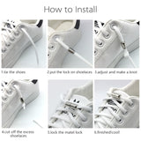 Elastic No Tie Shoelaces Semicircle Shoe Laces For Kids and Adult Sneakers Shoelace Quick Lazy Metal Lock Laces Shoe Strings