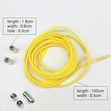 Elastic No Tie Shoelaces Semicircle Shoe Laces For Kids and Adult Sneakers Shoelace Quick Lazy Metal Lock Laces Shoe Strings