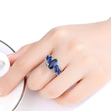 Female Crystal Zircon Stone Ring for Woman Purple Green Water Blue Ring Wedding Band Jewelry Promise Engagement Rings Jewelry