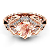 Mosovy Zircon Inlaid With Hollow Butterfly Rose Gold Wedding Rings for Women Rhinestone Bow Engagement Ring for Female Jewelry