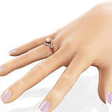 Mosovy Zircon Inlaid With Hollow Butterfly Rose Gold Wedding Rings for Women Rhinestone Bow Engagement Ring for Female Jewelry