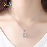 Beiver Fashion Clear AAAA Cubic Zirconia Water Drop Necklace White Gold / Yellow Gold Color Party Jewelry Ladies Gifts N377