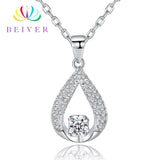 Beiver Fashion Clear AAAA Cubic Zirconia Water Drop Necklace White Gold / Yellow Gold Color Party Jewelry Ladies Gifts N377