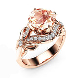 Mosovy Zircon Inlaid With Hollow Butterfly Rose Gold Wedding Rings for Women Rhinestone Bow Engagement Ring for Female Jewelry