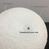 ZK20 LED Night Light 3D Print Moon Lamp Rechargeable Color Change 3D Light Touch Moon Lamp Children's Lights Night Lamp for Home