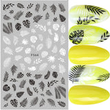 1pcs Black White 3D Nail Art Stickers Sliders Flowers Mandala Leaf Geometry Adhesive Nail Decals Foil Design Manicure TRF564-573
