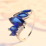 Female Crystal Zircon Stone Ring for Woman Purple Green Water Blue Ring Wedding Band Jewelry Promise Engagement Rings Jewelry