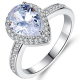 2017 Hot sale New Design Luxury Big Oval CZ Ring Golden Color Wedding ring Fine Jewelry for Women Free Shipping Jewelry