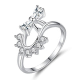 Openwork Double Heart Lady Ring Classic Fashion Charm Personality Cubic Zirconia Jewelry Festive Pop Jewelry Gift Shiny Pop