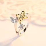Openwork Double Heart Lady Ring Classic Fashion Charm Personality Cubic Zirconia Jewelry Festive Pop Jewelry Gift Shiny Pop