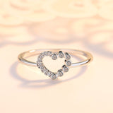 Openwork Double Heart Lady Ring Classic Fashion Charm Personality Cubic Zirconia Jewelry Festive Pop Jewelry Gift Shiny Pop
