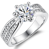 Openwork Double Heart Lady Ring Classic Fashion Charm Personality Cubic Zirconia Jewelry Festive Pop Jewelry Gift Shiny Pop