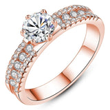 Openwork Double Heart Lady Ring Classic Fashion Charm Personality Cubic Zirconia Jewelry Festive Pop Jewelry Gift Shiny Pop