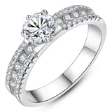 Openwork Double Heart Lady Ring Classic Fashion Charm Personality Cubic Zirconia Jewelry Festive Pop Jewelry Gift Shiny Pop