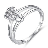 Openwork Double Heart Lady Ring Classic Fashion Charm Personality Cubic Zirconia Jewelry Festive Pop Jewelry Gift Shiny Pop