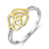Openwork Double Heart Lady Ring Classic Fashion Charm Personality Cubic Zirconia Jewelry Festive Pop Jewelry Gift Shiny Pop