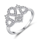 Openwork Double Heart Lady Ring Classic Fashion Charm Personality Cubic Zirconia Jewelry Festive Pop Jewelry Gift Shiny Pop