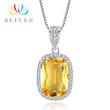 2019 New Arrivals Champagne Rectangle Crystal Necklace for Women White Gold Color Wedding Bands Jewelry N324W-X