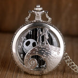 Silver/Black/Bronze Christmas Pocket Watch Jack Skellington Tim Burton Movie Kid Pendant Necklace Clock