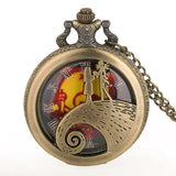 Silver/Black/Bronze Christmas Pocket Watch Jack Skellington Tim Burton Movie Kid Pendant Necklace Clock