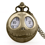 Silver/Black/Bronze Christmas Pocket Watch Jack Skellington Tim Burton Movie Kid Pendant Necklace Clock