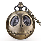 Silver/Black/Bronze Christmas Pocket Watch Jack Skellington Tim Burton Movie Kid Pendant Necklace Clock
