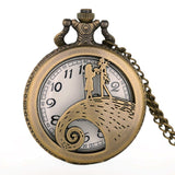 Silver/Black/Bronze Christmas Pocket Watch Jack Skellington Tim Burton Movie Kid Pendant Necklace Clock