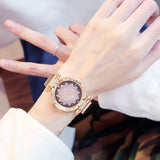 2PCS Set Luxury Magnetic Watches For Women Lucky Fashion Ladies Geometric Surface Quartz Clock Reloj Zegarek Damski