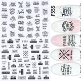 1pcs Black White 3D Nail Art Stickers Sliders Flowers Mandala Leaf Geometry Adhesive Nail Decals Foil Design Manicure TRF564-573