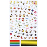 1pcs Black White 3D Nail Art Stickers Sliders Flowers Mandala Leaf Geometry Adhesive Nail Decals Foil Design Manicure TRF564-573