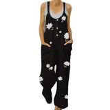 Women Summer Holiday Casual Sleeveless Jumpsuits Fashion Ladies Boho Floral Bodysuit Loose Long Pant Trousers Overalls for Women