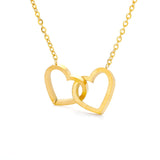 Double Heart Statement Necklace for Women Gold Stainless Steel Link Chian Wedding Jewelry Bijoux Femme Collier Choker
