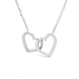 Double Heart Statement Necklace for Women Gold Stainless Steel Link Chian Wedding Jewelry Bijoux Femme Collier Choker
