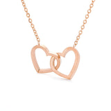 Double Heart Statement Necklace for Women Gold Stainless Steel Link Chian Wedding Jewelry Bijoux Femme Collier Choker